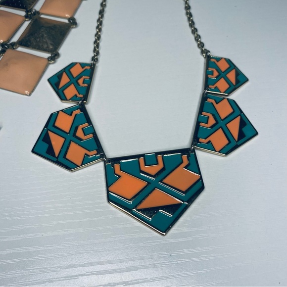 Charming Charlie Women's Gold Peach & Turquoise Necklace Jewelry Trio Set - Picture 4 of 4